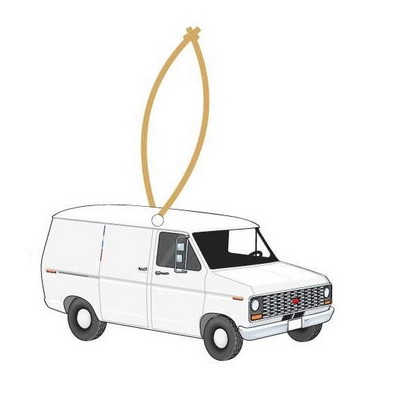 White Panel Van Rectangle Badge w/ Bar Pin (2 1/2"x3 1/2")