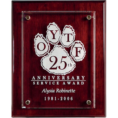 Rosewood Piano Finish Board with Raised Starphire Glass (9" x 12")