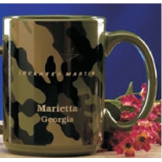 15 Oz. Camouflage Green Ceramic Mug