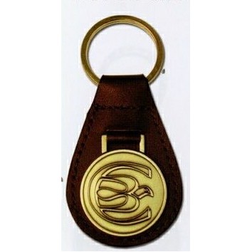 Die Cast Round Leather Fob (1 1/4")