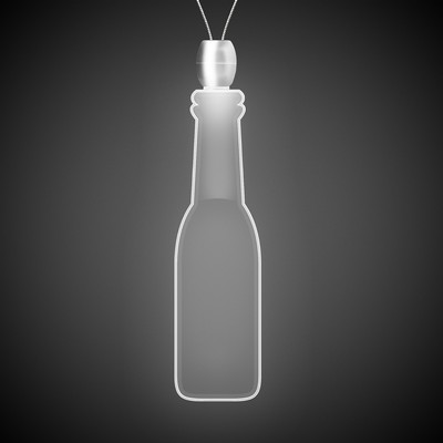 24" White Round Bottle Light-Up Pendant Necklace(Pad Printed)
