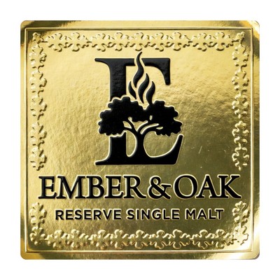 Foil Stamp/Embossed Square Label Roll (2" x 2")