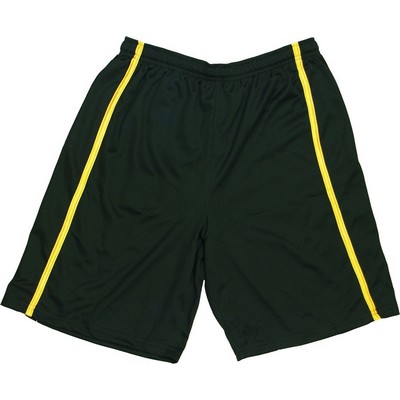 Adult Athletic Cool Mesh Short w/9" Inseam & Contrast Piping