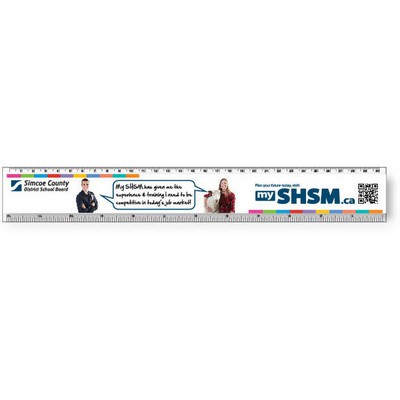 .060 Clear Plastic Rulers, InkJet Full Color + white (1.75" x 12.25"), Square corners