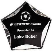 Luminary Star Clear/Black Acrylic Award - 6-1/4" x 6"