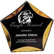 Luminary Star Black/Gold Acrylic Award - 6-1/4" x 6"