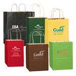 Short Run Matte Colored Pinstripe Shopper Bag (8"x4 3/4"x10")