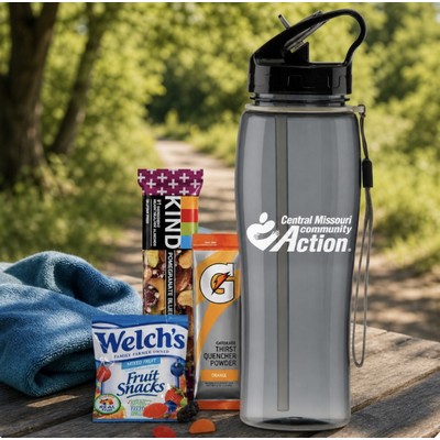 Healthy Hydration & Snack Kit With 25 oz Sport Bottle