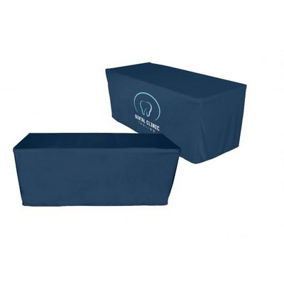8' Fitted Economy Table Cover - 6 Oz. Polyester w Digital Print