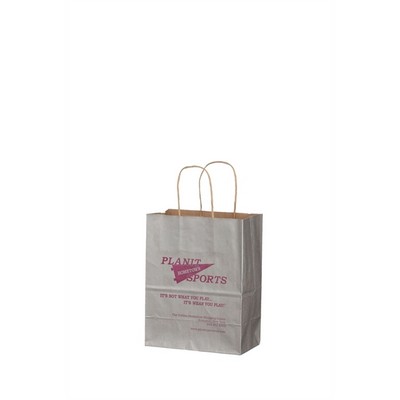 Metallic Tinted Natural Kraft Paper Gem Shopping Bag (5¼"x3¼"x8½")