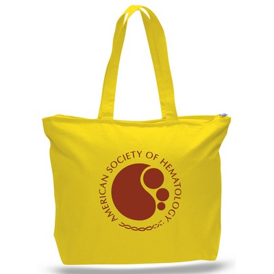 Heavy Jumbo Yellow Canvas Tote--20x15x5--1-Color Imprint