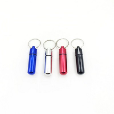 Aluminum Pill Box with Keychain