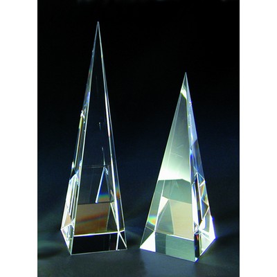 Pyramid Tower optical crystal award/trophy 8"H