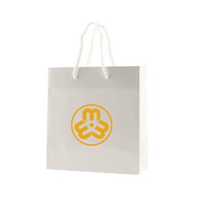 10x5x13'' Matt/Gloss 210GSM White Cardboard Laminated Bag