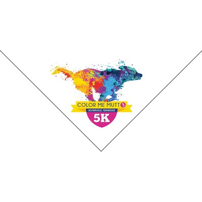 USA Made Full Color Digital Pet Bandanna Triangle XS-SM 14"x14"x19" 100% Poly Peachskin Extra Soft