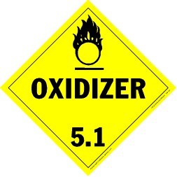 Oxidizer Vinyl Placard - 10.75" x 10.75"