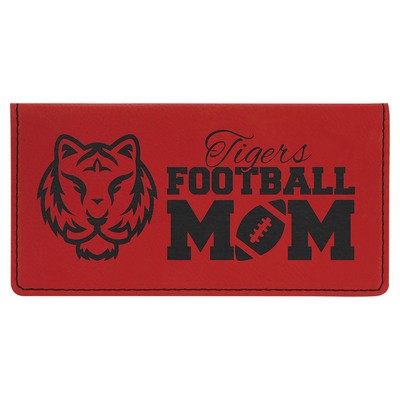 Red Checkbook Covers, Laserable Leatherette, 6-3/4" x3-1/2"