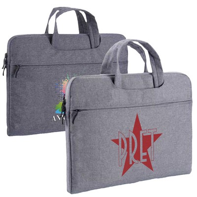 Felt Laptop Sleeve w/ Handle & Two Zippered Compartments