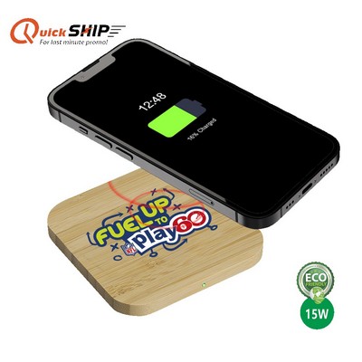 Paso 15W Bamboo Eco-Friendly Wireless Charger