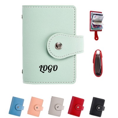 PU Leather Wallets Integrated Money Clip Holder