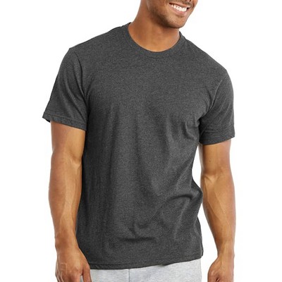 Men's Crew Neck T-Shirts - Small, Charcoal Gray (Case of 10)