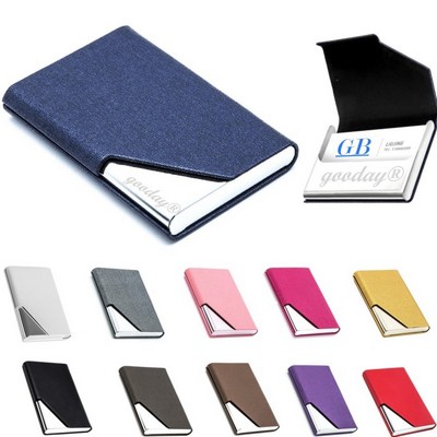 Professional PU Leather & Stainless Steel Business Card Case