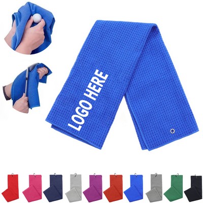 Microfiber Fabric Waffle Pattern Golf Towel