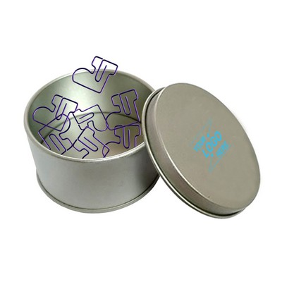 Sock Shaped Paper Clips w/Tin Container