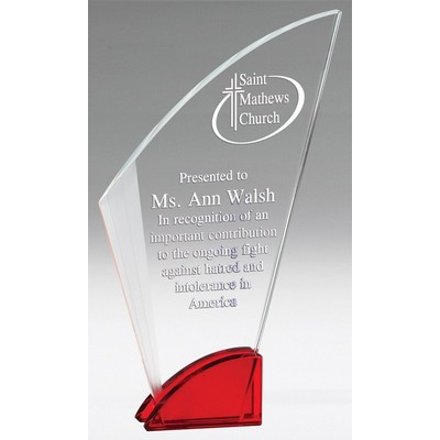 Cascata Fan Crystal Award, 7 1/4"H