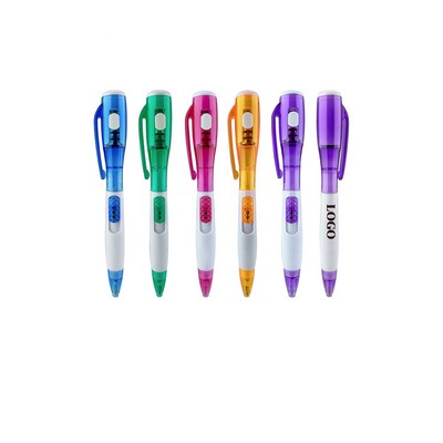 3" 1 Led Ballpoint Pen With Counterfeit Detector