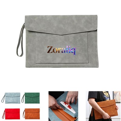 PU Leather Envelope File Organiser Pouch Bag