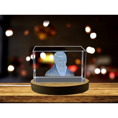 Alessandro Volta Commemorative 3D Engraved Crystal Trophy Award for Science and Innovation
