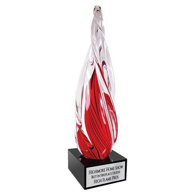 Twisted Spire with Base Art Glass