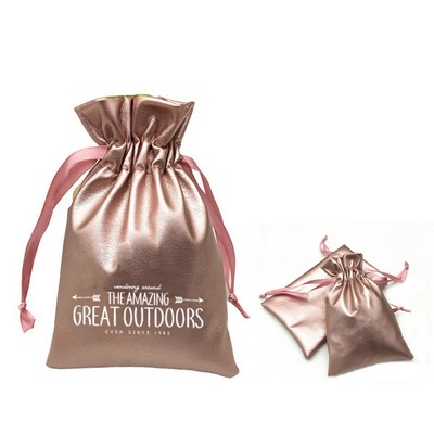 Water-repellent Pu Leather Drawstring Pouch