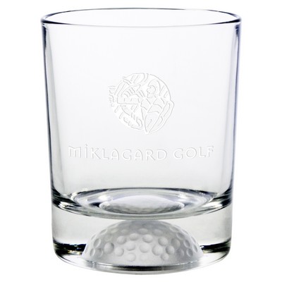 12 oz. DOF with Frosted Golf Ball on Bottom Rocks Glass