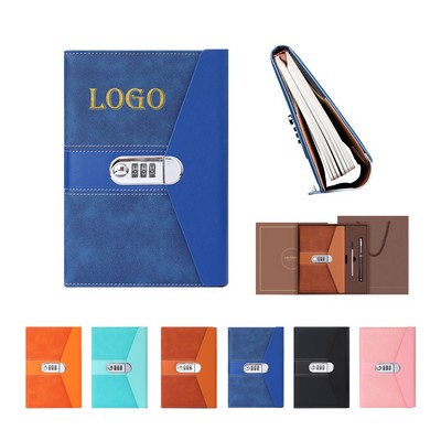 Leather Password Locking Notebook