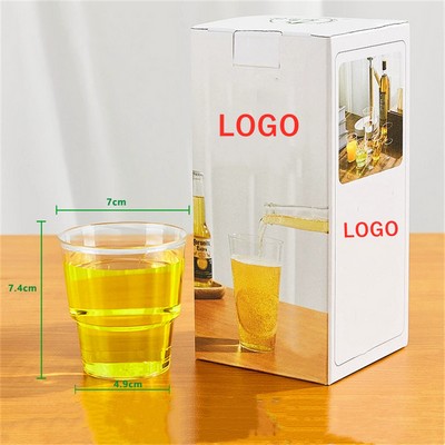 7oz 200ml Clear Plastic Drinking Cup 12pcs Set Into A Color Box