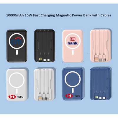 Magnetic Wireless Charging Power Bank with Cable 10000mah