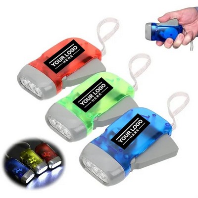 Hand Crank Flashlight with 3 LED Emergency Light