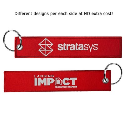 1 1/4" x 6 1/4" Two Sided Key Ring with DTF