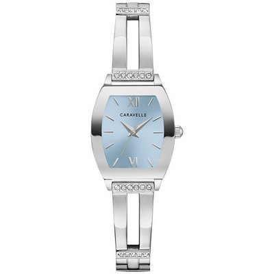 Caravelle Ladies' Modern Stainless Steel Expansion Watch Light Blue Dial