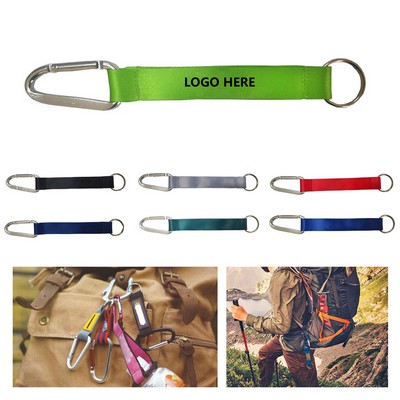 3/4" Printed Pocket Lanyard with Carabiner Clip & Key Holder