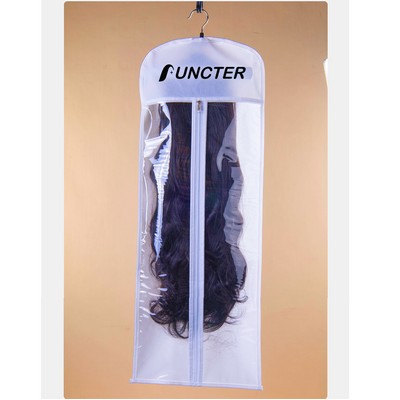 11.4" x 31.4" Foldable Dust-proof Wig Bags w/ Wooden Hanger
