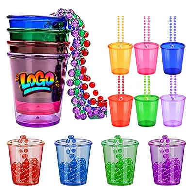 Adjustable Party Transparent Plastic Beaded Chain Cup