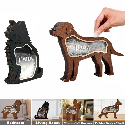 Wooden Pet Hair Memorial Box