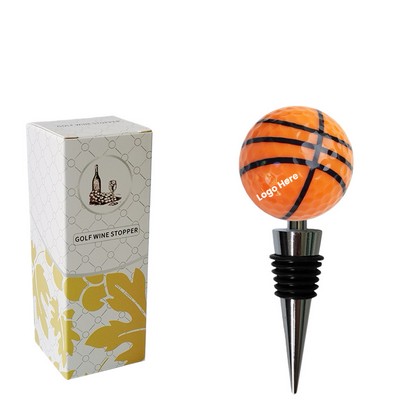 Basketball Shaped Wine Cork Bottle Stopper
