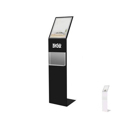 A4 Acrylic Pedestal Sign Holder Floor Stand w/ Data Box