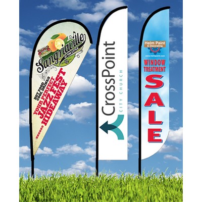 RushZoom4 13' Feather/Teardrop Flag Kit 2 Side Spike & X-Base