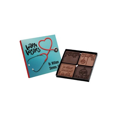4-Piece Chocolate Ensemble Gift Set with Classic Custom Packaging