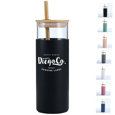 17oz Glass Tumbler with Silicone Cover